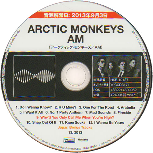 Arctic Monkeys Am Japanese Promo Cd Album HSE-10137 AM